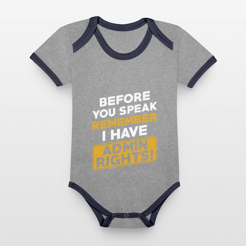 Administrator Computer Scientist Programmer Admin Organic Baby Contrasting Bodysuit