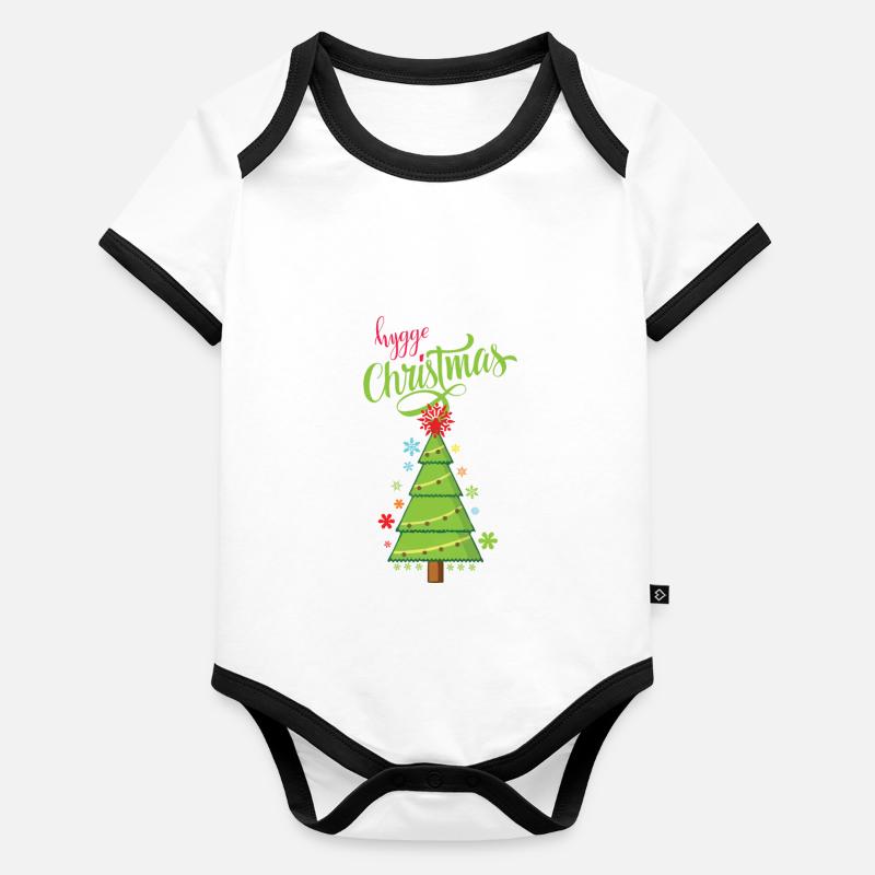 Noël Hygge Body Bébé bio contrasté manches courtes