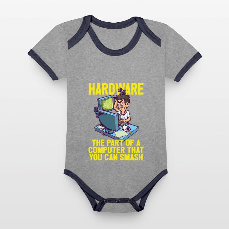 Smash PC Hardware Debugging IT Coder Informatics Organic Baby Contrasting Bodysuit