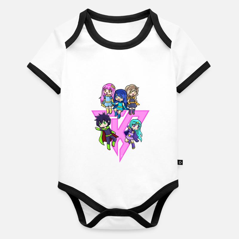 Held Gacha Krew - Pink Baby Bio-Kurzarm-Kontrastbody