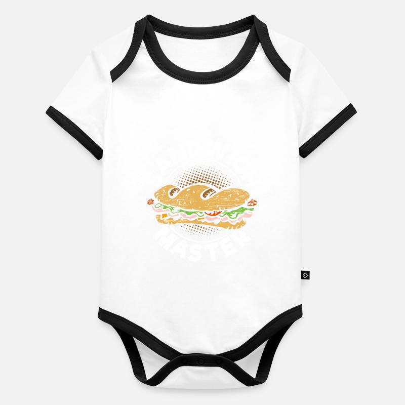 Sandwichs à la machine à sandwich Body Bébé bio contrasté manches courtes