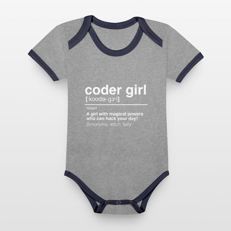 Coder Girl Software Developer Engineer Gift Organic Baby Contrasting Bodysuit