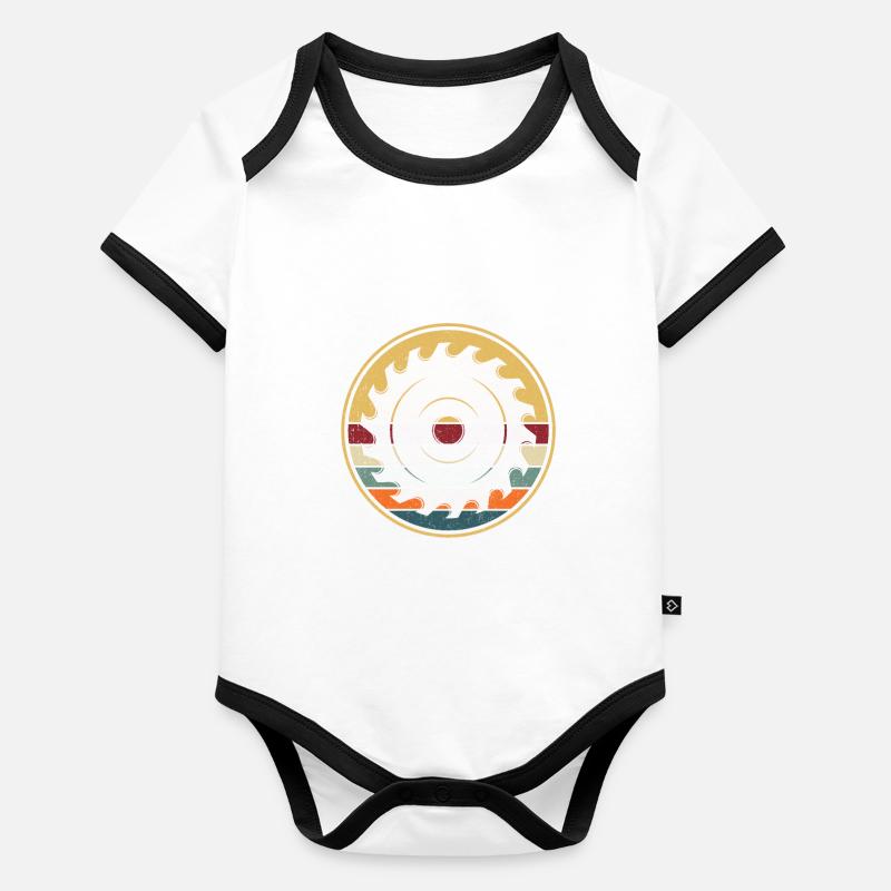 Retro Carpenter Woodworker Carpenter Carpenter Organic Baby Contrasting Bodysuit