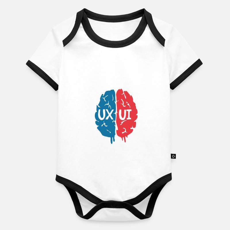 UX UI Design - Programmeur drôle - Cadeau Body Bébé bio contrasté manches courtes