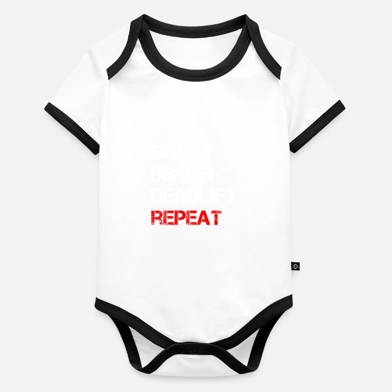 Répétition du soulevé de terre Squat Bench Body Bébé bio contrasté manches courtes