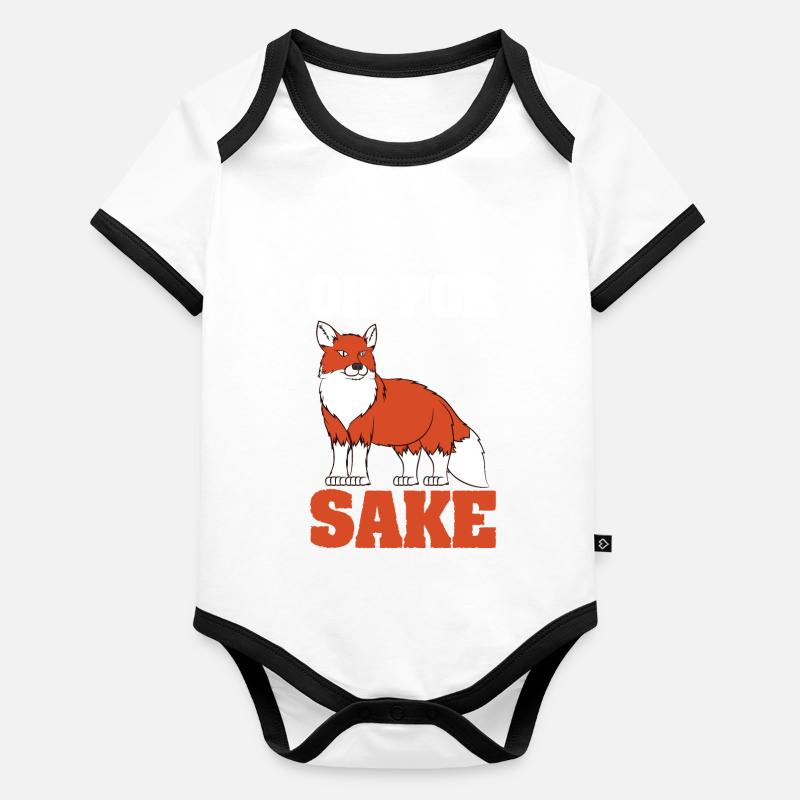 Funny Fox Statement - Oh For Fox Sake Organic Baby Contrasting Bodysuit