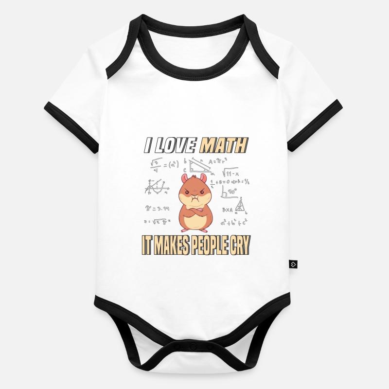 J'aime les maths hamster rongeur math génie professeur de mathématiques Body Bébé bio contrasté manches courtes
