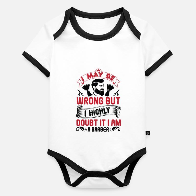 Barber Shop Haarschnitt Bart Friseur Geschenk Baby Bio-Kurzarm-Kontrastbody