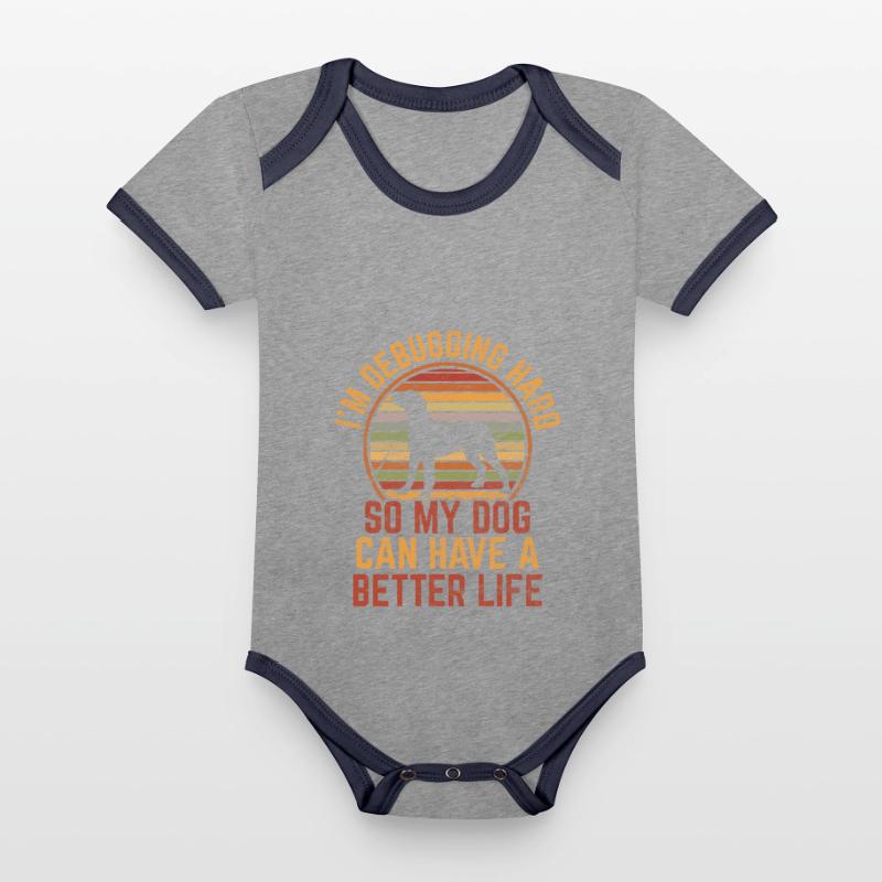Debugging Hard Programmer Developer and Coder Gift Organic Baby Contrasting Bodysuit