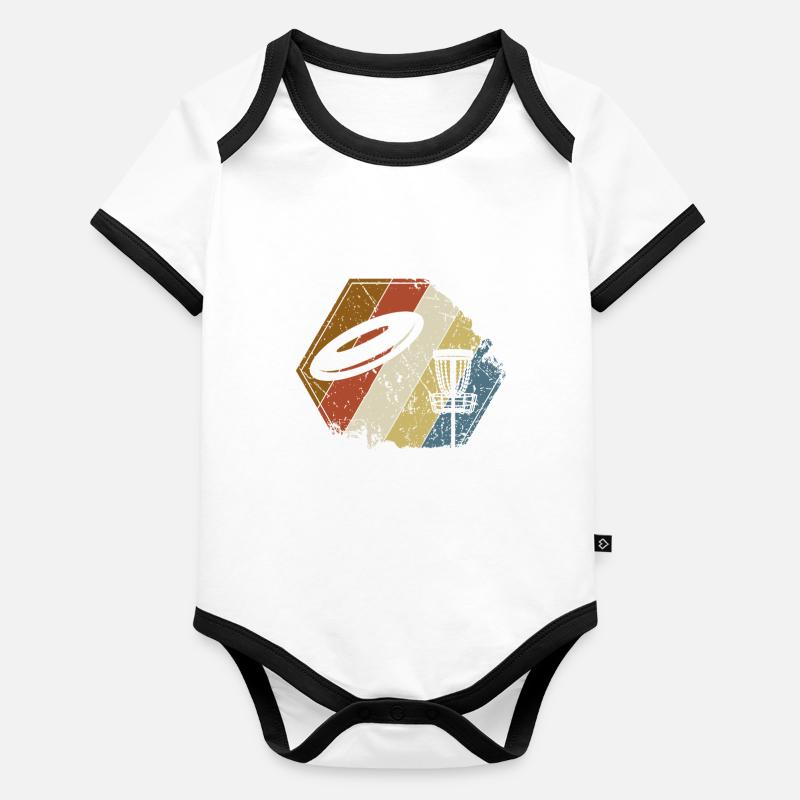 Disc Golf Vintage Organic Baby Contrasting Bodysuit