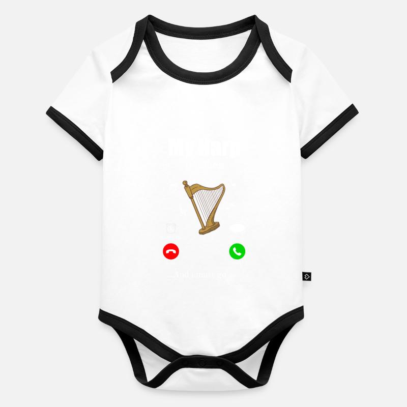 Harfe Baby Bio-Kurzarm-Kontrastbody