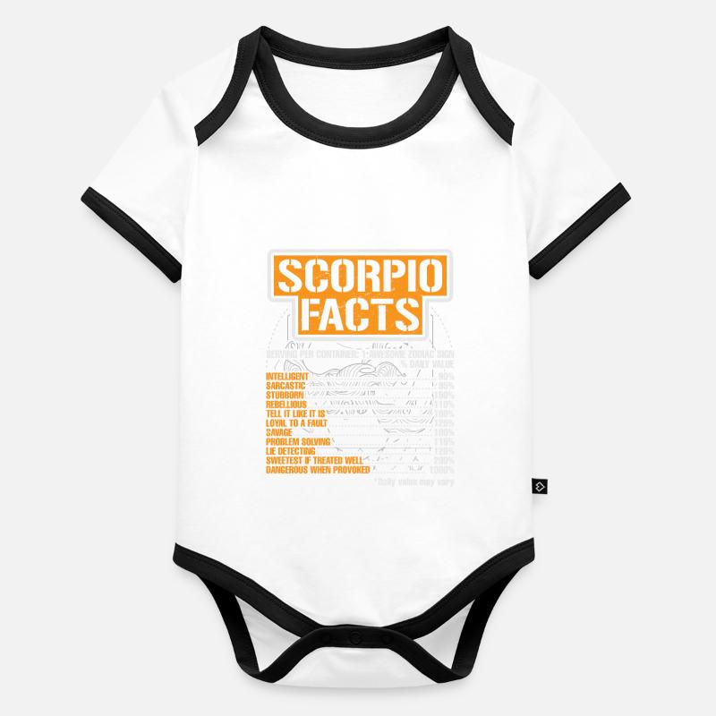 Signe du zodiaque Scorpion Body Bébé bio contrasté manches courtes