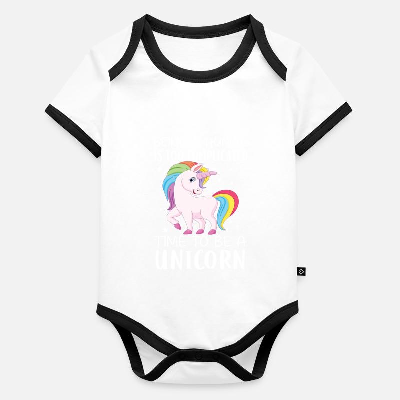 Zeit, um Ne ein Einhorn ziemlich süße Fantasy-Geschenk Baby Bio-Kurzarm-Kontrastbody