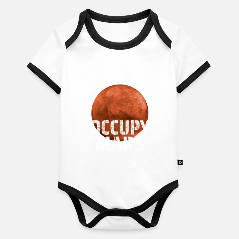 Occupy Mars Mission Vers Mars Espace Cadeau Body Bébé bio contrasté manches courtes