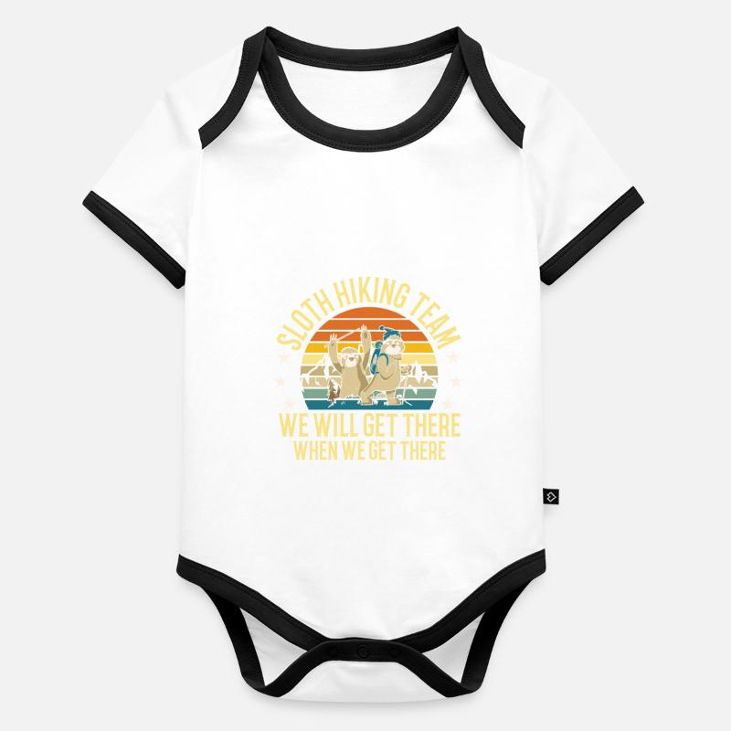 Sloth Hiking Team We Will Get There Wander Body Bébé bio contrasté manches courtes