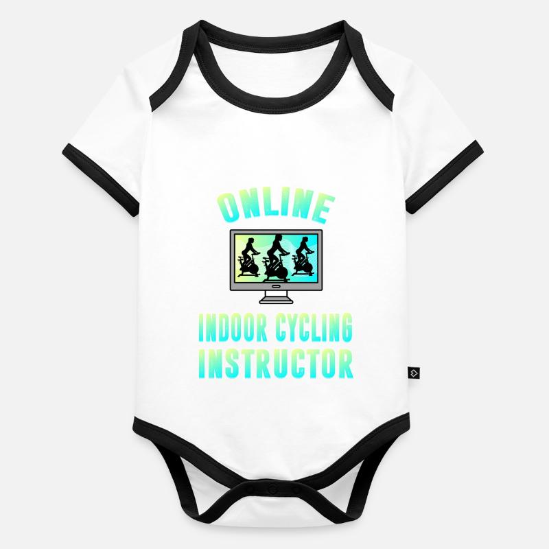 Online Indoor Cycling Instructor Baby Bio-Kurzarm-Kontrastbody