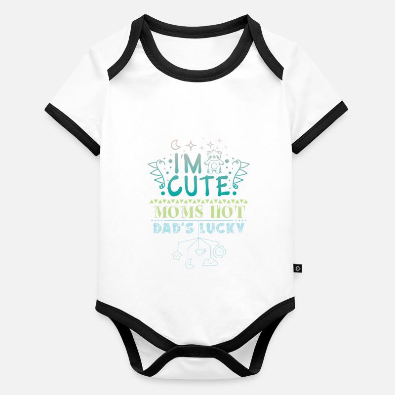 Maman papa bébé Body Bébé bio contrasté manches courtes