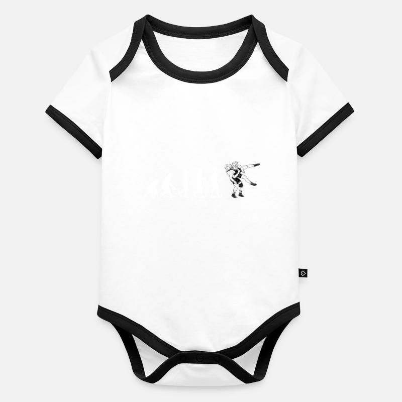 Lutte Body Bébé bio contrasté manches courtes