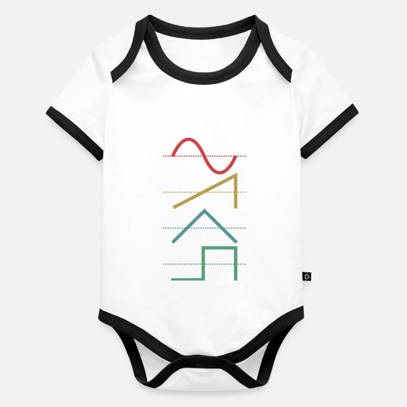 Synthétiseur analogique Vintage Waveform Techno - Synth Body Bébé bio contrasté manches courtes