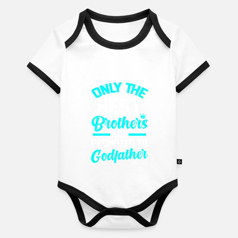 Parrain frère baptême Body Bébé bio contrasté manches courtes