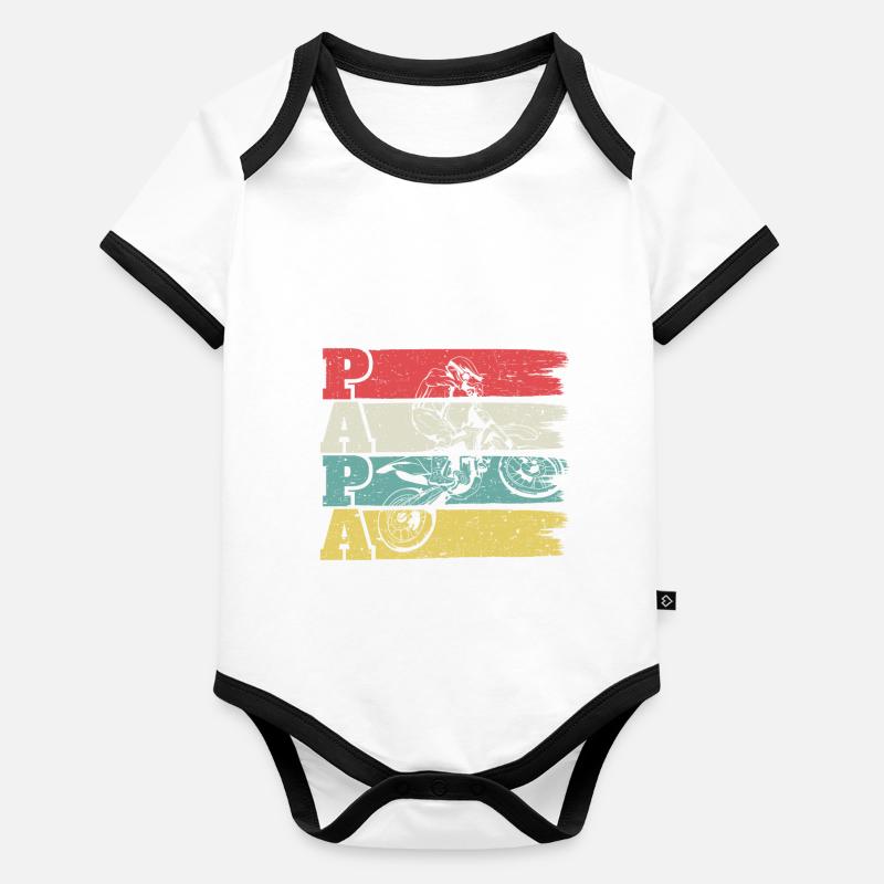 Fête des pères Body Bébé bio contrasté manches courtes