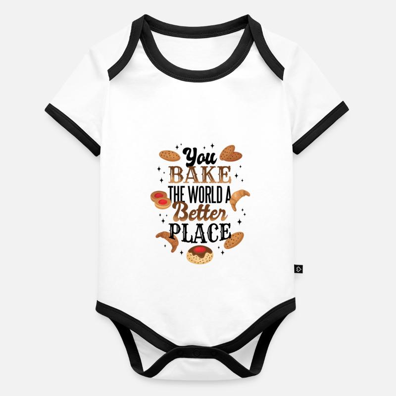 Cuisson Bake Better Place Cadeau Body Bébé bio contrasté manches courtes