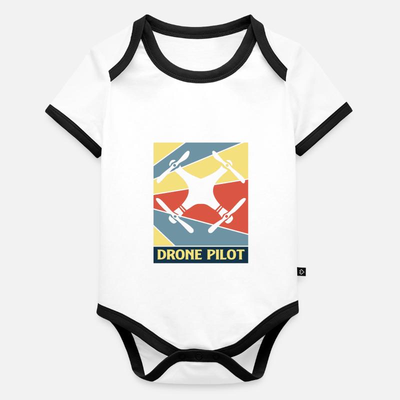 Drone Body Bébé bio contrasté manches courtes