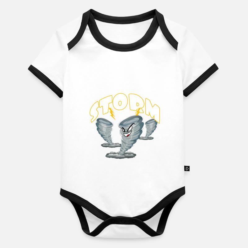Angry Tornado Storm Chaser - Body Bébé bio contrasté manches courtes -