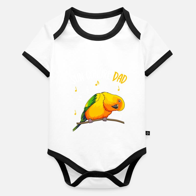 Perruche papa oiseau amoureux Body Bébé bio contrasté manches courtes
