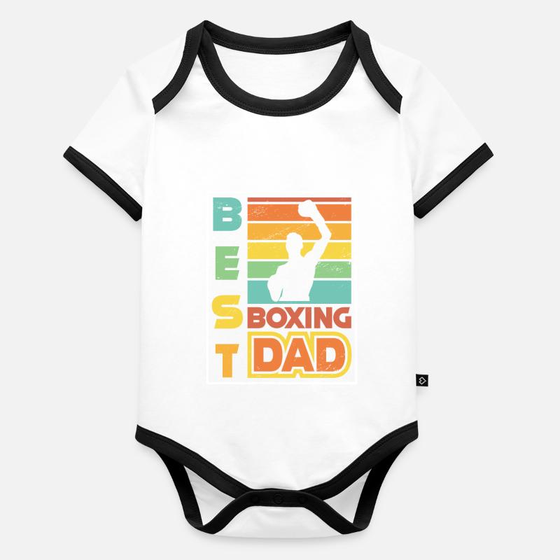 Väter Tag Beste Boxen Papa Boxer Papa Baby Bio-Kurzarm-Kontrastbody