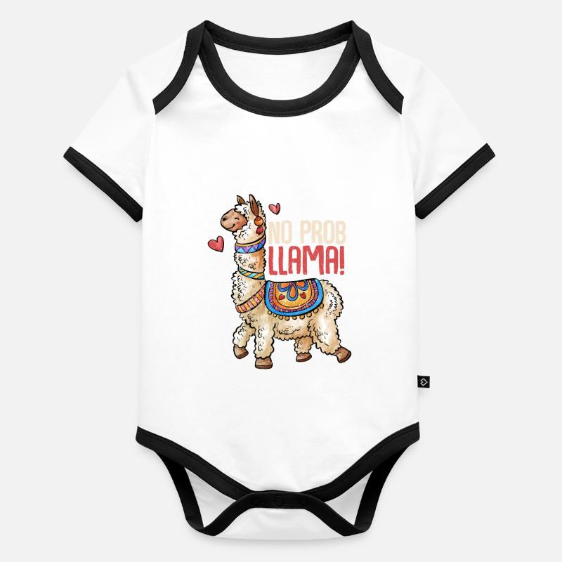 Lama Body Bébé bio contrasté manches courtes