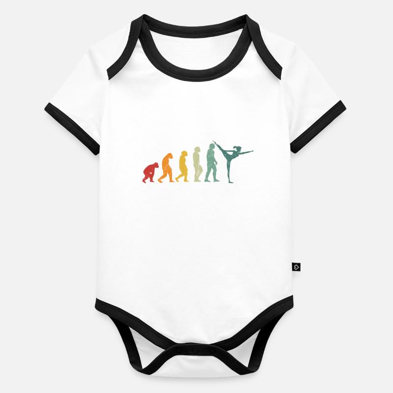 Retro Turner Evolution Gymnastique Développement Singes Body Bébé bio contrasté manches courtes