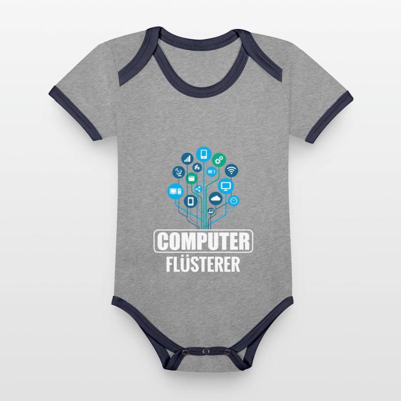 Programmierer Informatik Admin Computer Flüsterer Baby Bio-Kurzarm-Kontrastbody