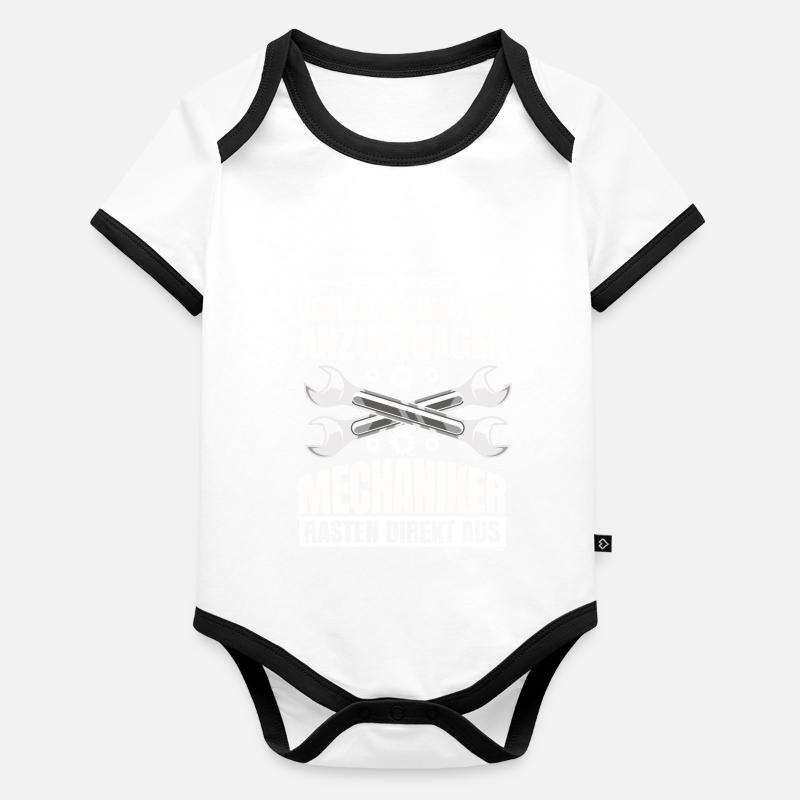 Mechaniker Baby Bio-Kurzarm-Kontrastbody