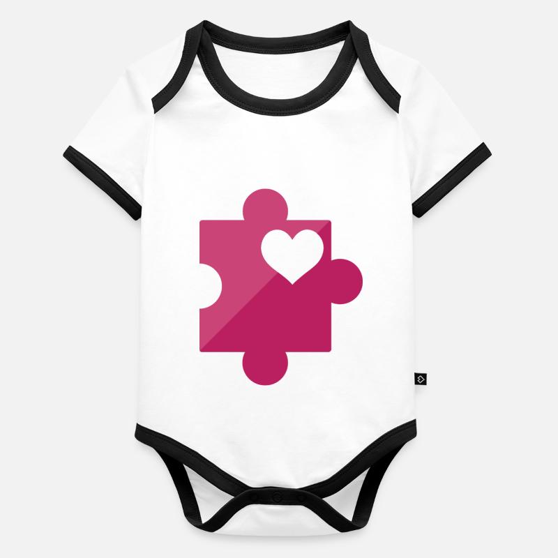 Sensibilisation à l’autisme Body Bébé bio contrasté manches courtes