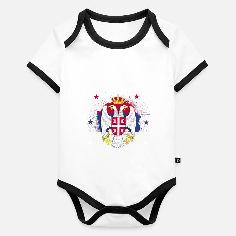 Serbien Baby Bio-Kurzarm-Kontrastbody