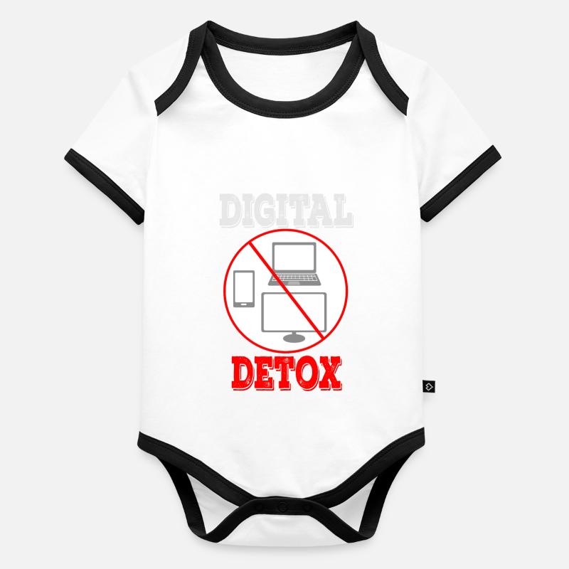 digital Détox minimalisme temps de sortie hors ligne virtuel Body Bébé bio contrasté manches courtes