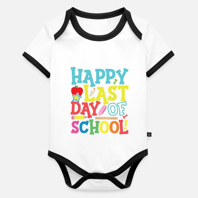 Dernier jour d’école Body Bébé bio contrasté manches courtes