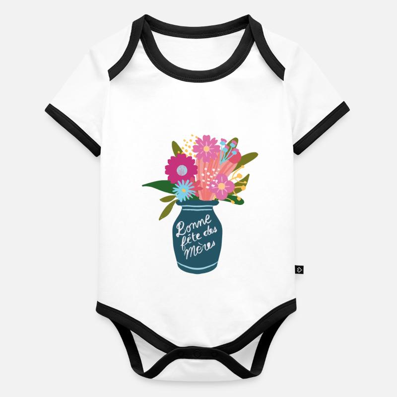 Frohe Muttertag Baby Bio-Kurzarm-Kontrastbody