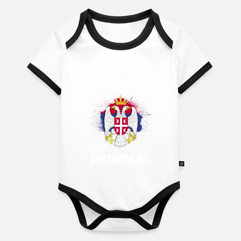 Serbien Baby Bio-Kurzarm-Kontrastbody