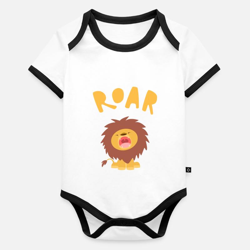 Roar Lion Organic Baby Contrasting Bodysuit