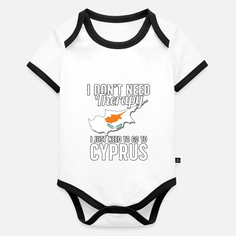 Drapeau de Chypre I Souvenirs de Chypre Body Bébé bio contrasté manches courtes