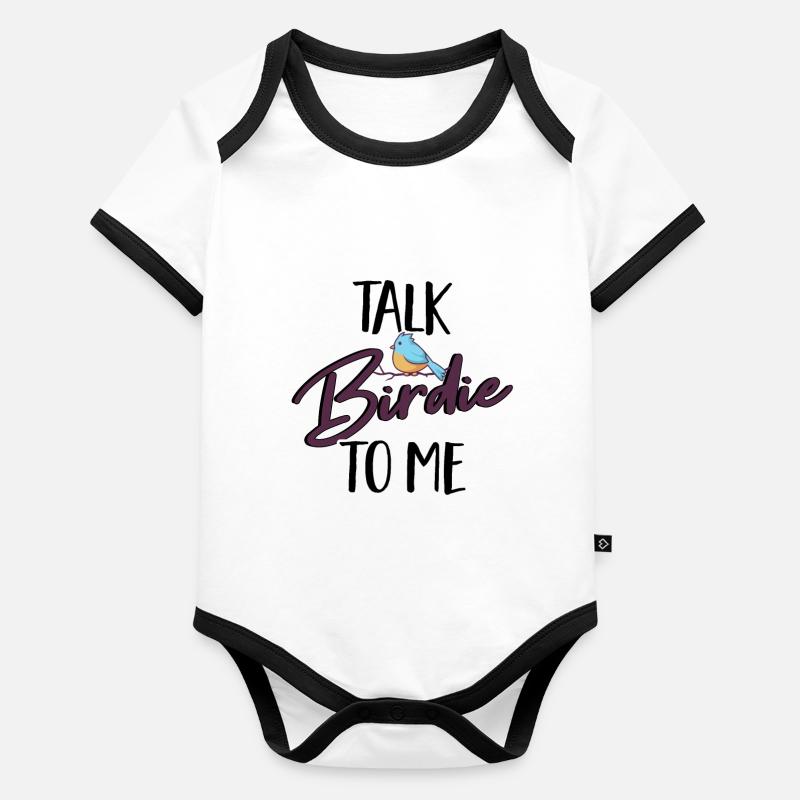 Vogel Nerd Hobby Observation des oiseaux Birdwatching Body Bébé bio contrasté manches courtes