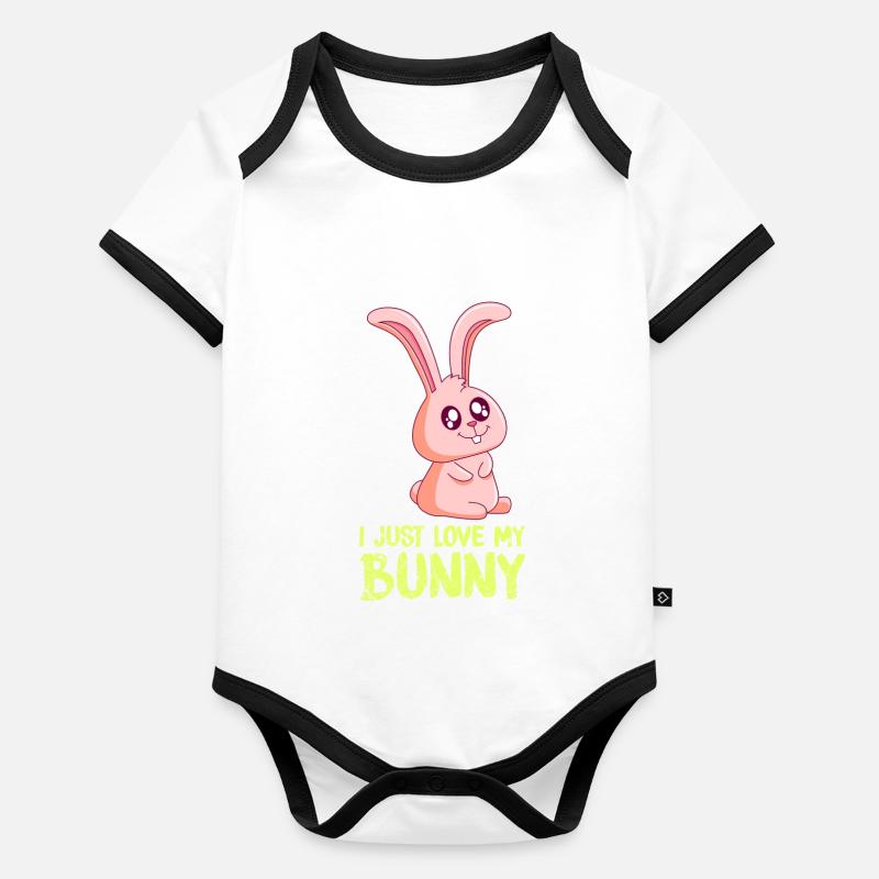 I just love my rabbit rabbit pet Organic Baby Contrasting Bodysuit