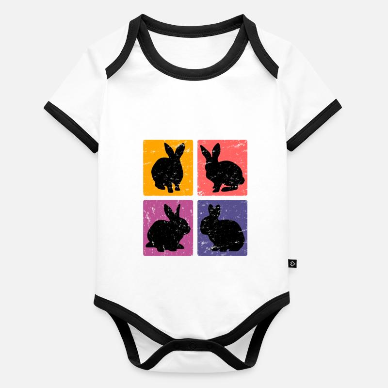 Vintage Rabbit Rabbit Rodent Gift Organic Baby Contrasting Bodysuit