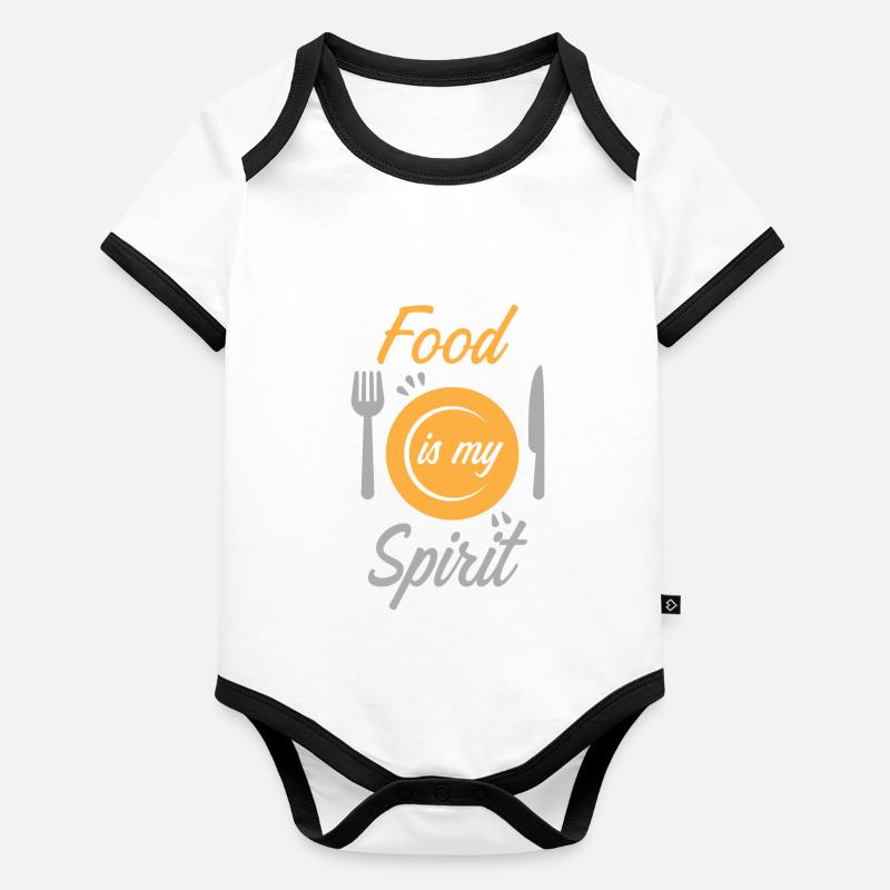 La bouffe sort drôle Body Bébé bio contrasté manches courtes