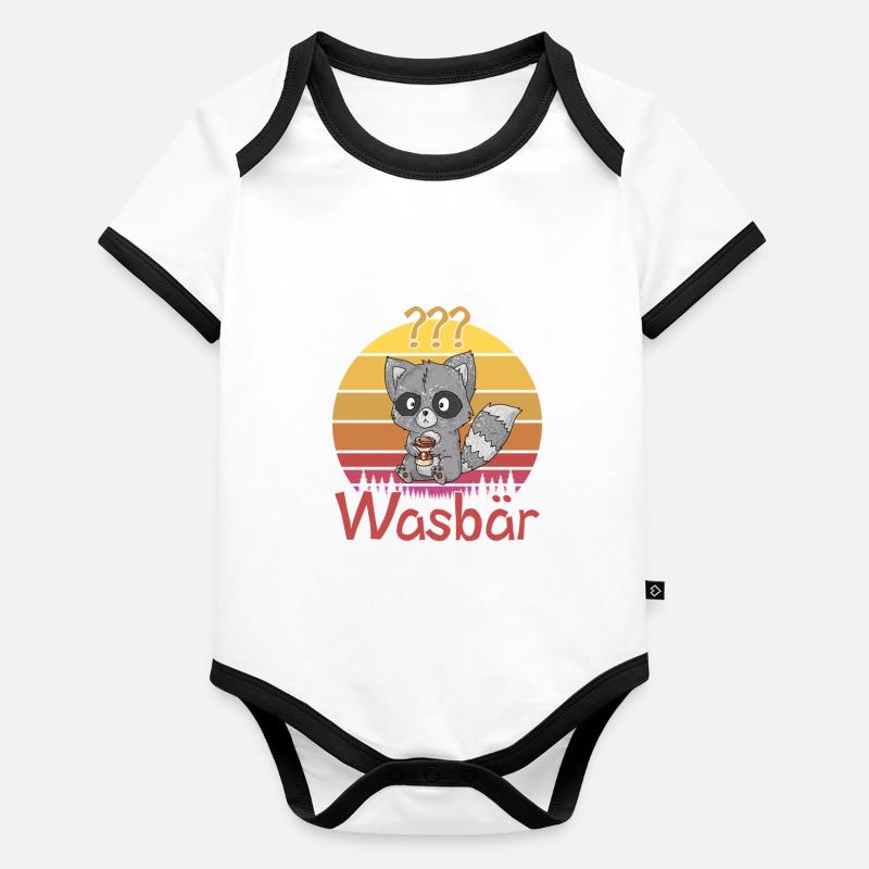 Waschbär ist konfus, irritiert, also ein Wasbär Baby Bio-Kurzarm-Kontrastbody