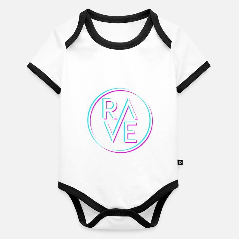 Techno Tekk Raver Rave cadeau Techno Party Body Bébé bio contrasté manches courtes
