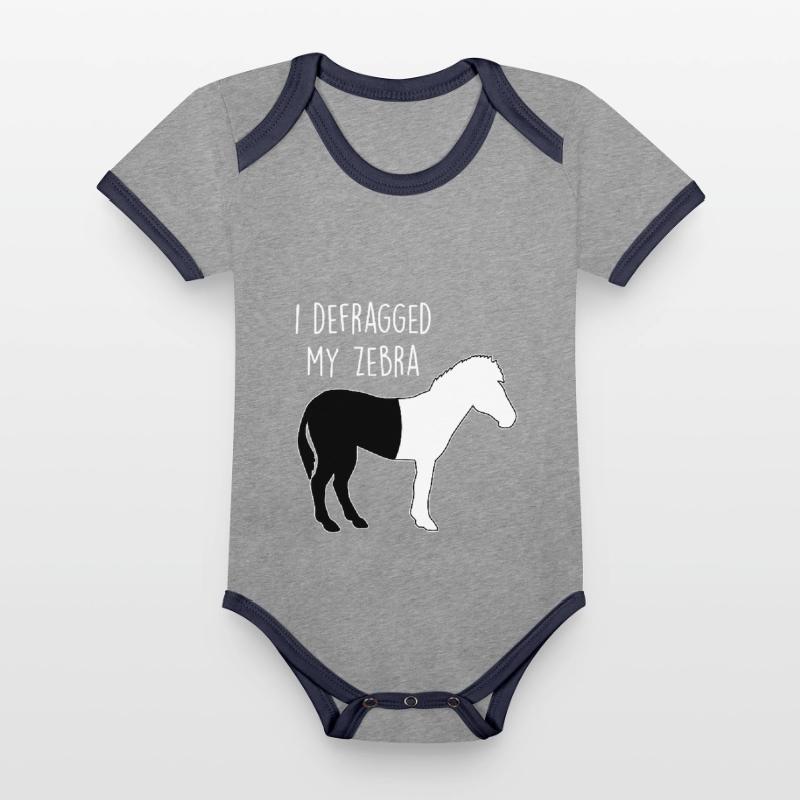 I defragged my Zebra Coder Informatiker Hacker Baby Bio-Kurzarm-Kontrastbody