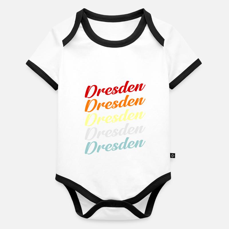 Dresde Body Bébé bio contrasté manches courtes